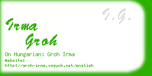 irma groh business card